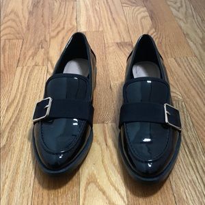 Zara Black Patent Leather Loafers